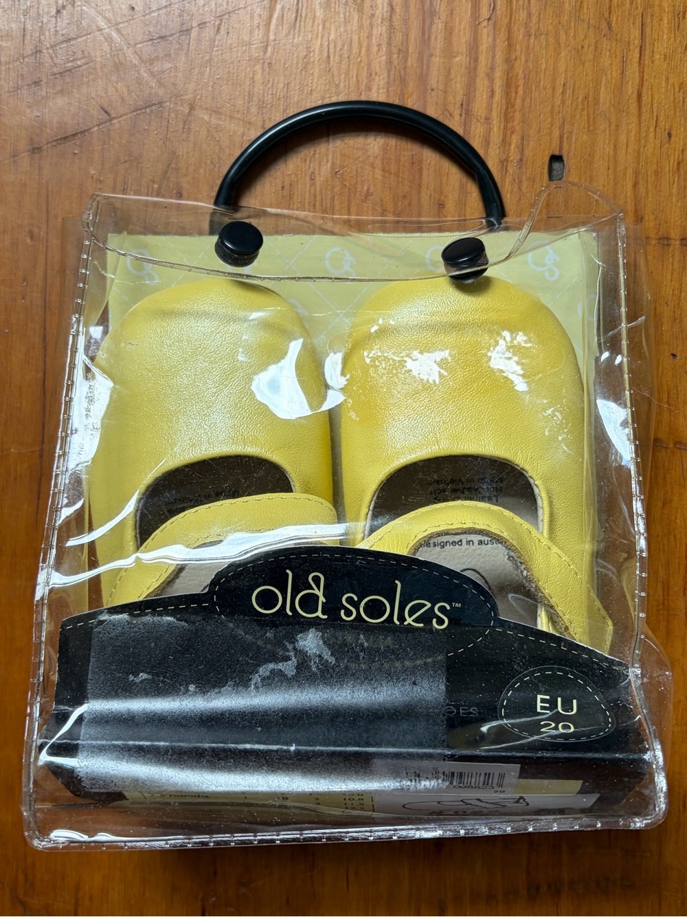 NWT Old Soles Gabrielle Yellow baby Mary Jane shoes leather size 4, 9-12mo, EU20 - Picture 2 of 7